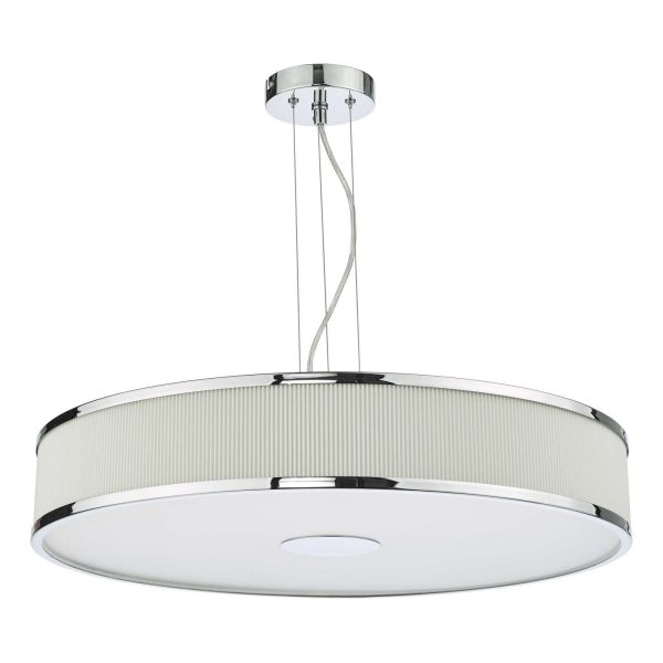 Alvaro 6 Light Single Pendant Polished Chrome Ivory - Image 5