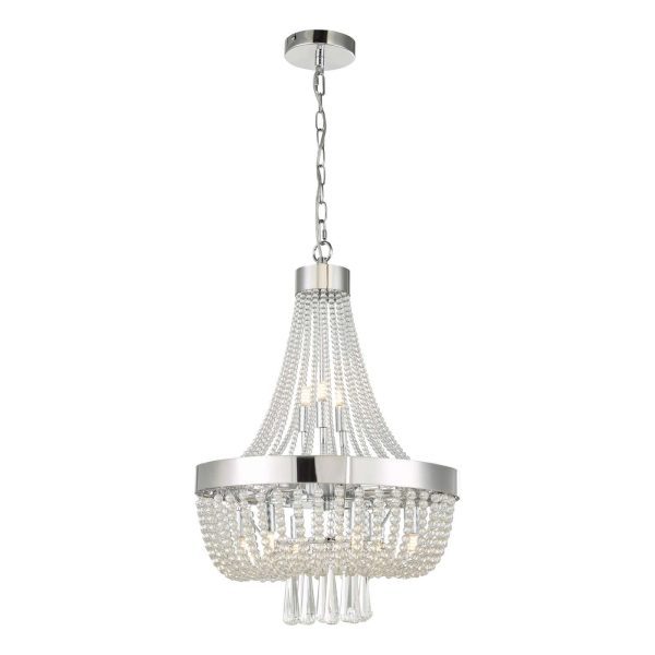 Alyssa 9 Light Pendant Polished Chrome Glass