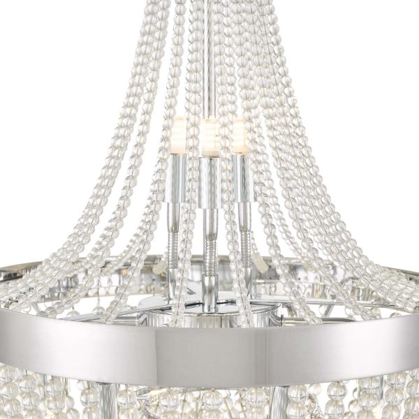 Alyssa 9 Light Pendant Polished Chrome Glass - Image 3