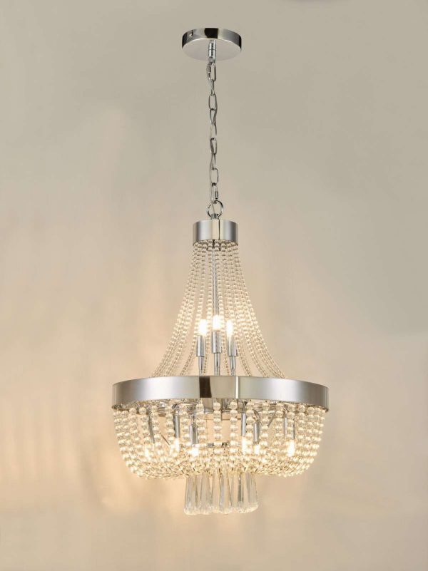 Alyssa 9 Light Pendant Polished Chrome Glass - Image 6