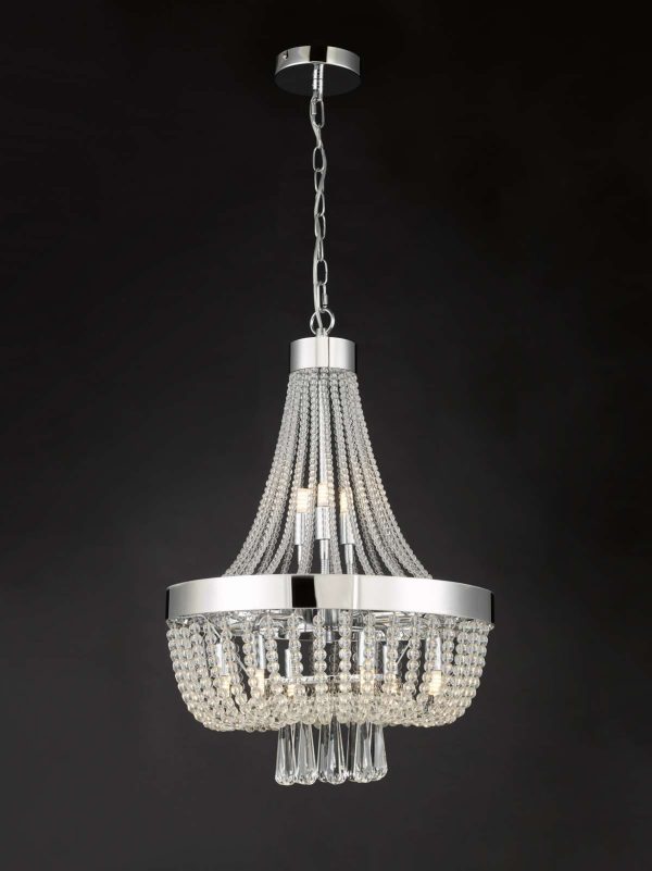 Alyssa 9 Light Pendant Polished Chrome Glass - Image 7