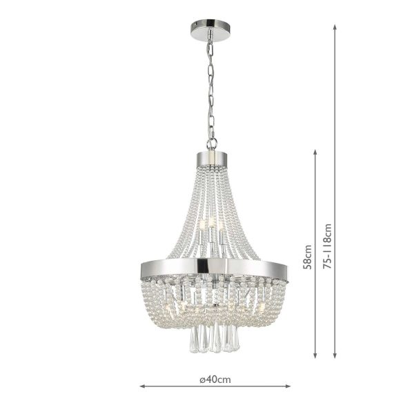 Alyssa 9 Light Pendant Polished Chrome Glass - Image 9