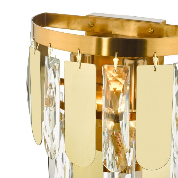 Amira 2 Light Wall Light Polished Gold Crystal - Image 4