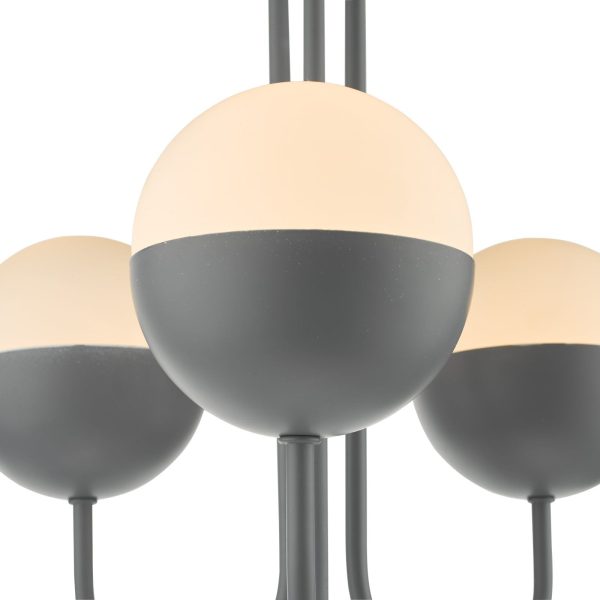 Andre 3 Light Semi Flush Grey Opal Glass - Image 5