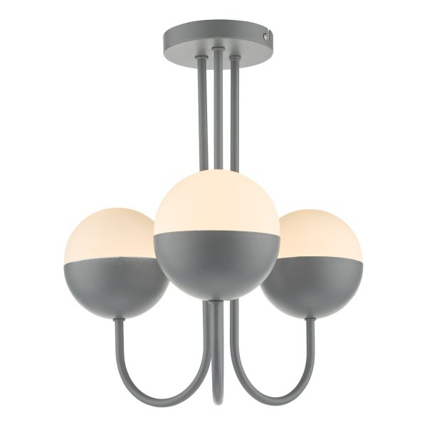 Andre 3 Light Semi Flush Grey Opal Glass - Image 6