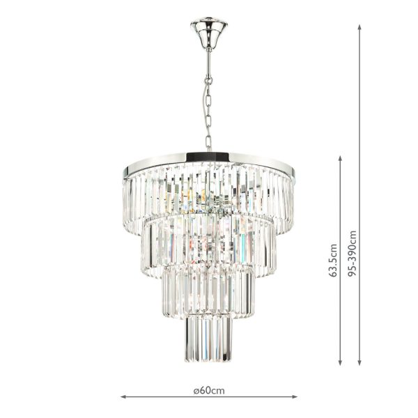 Angel 8 Light Pendant Polished Chrome Crystal - Image 10