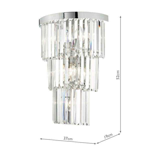 Angel 6 Light Wall Light Polished Chrome Crystal - Image 8