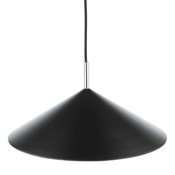 Apex 1 Light Single Pendant Matt Black Polished Chrome - Image 3