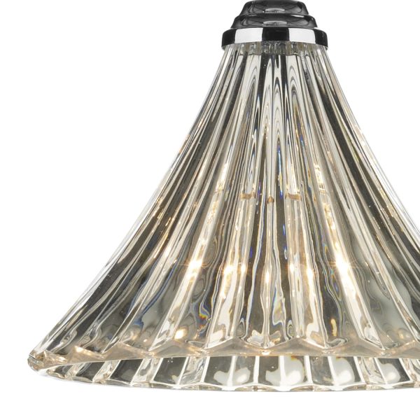 Ardeche 1 Light Fluted Glass Pendant Polished Chrome