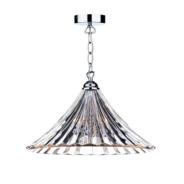 Ardeche 1 Light Large Pendant Clear Glass Polished Chrome - Image 3