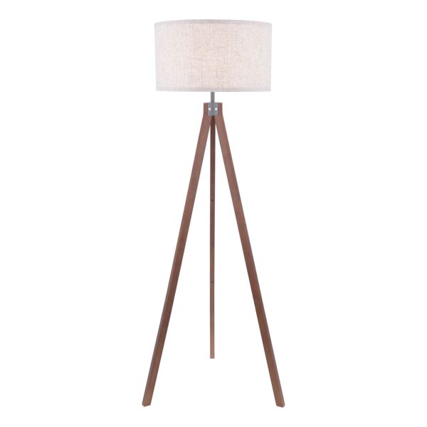 Armitage Tripod Floor Lamp Dark Wood With Shade