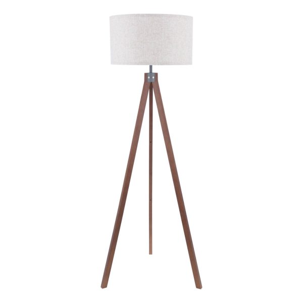 Armitage Tripod Floor Lamp Dark Wood With Shade - Image 2