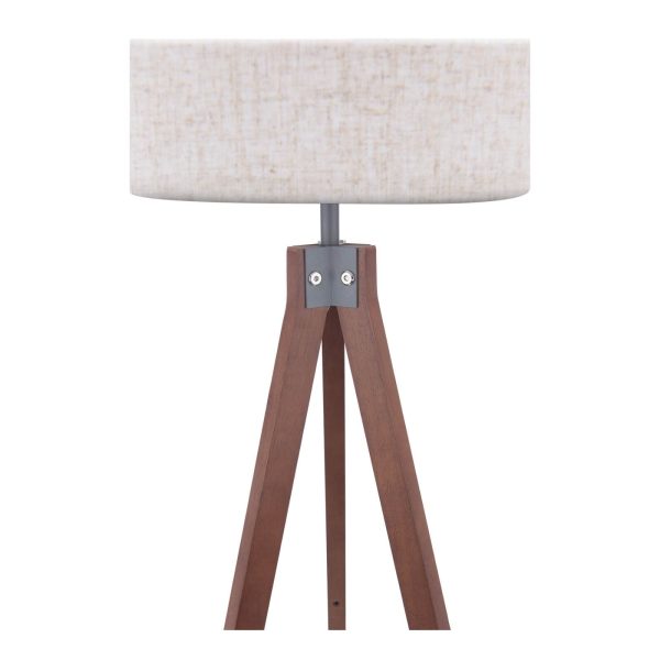 Armitage Tripod Floor Lamp Dark Wood With Shade - Image 4