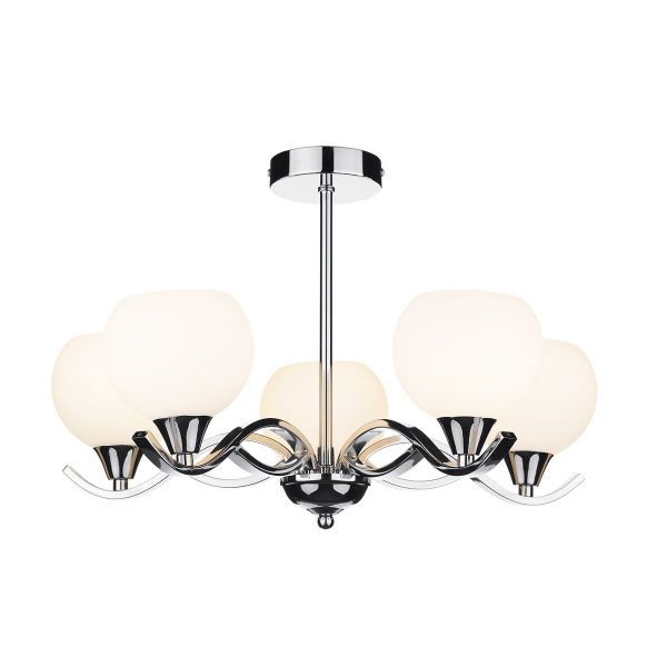 Aruba 5 Light Semi Flush Polished Chrome - Image 4