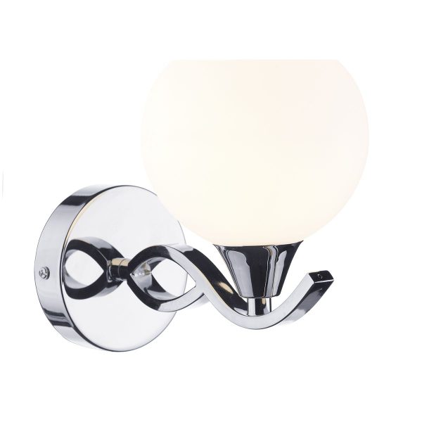 Aruba Wall Light Polished Chrome Opal Glass - Image 3