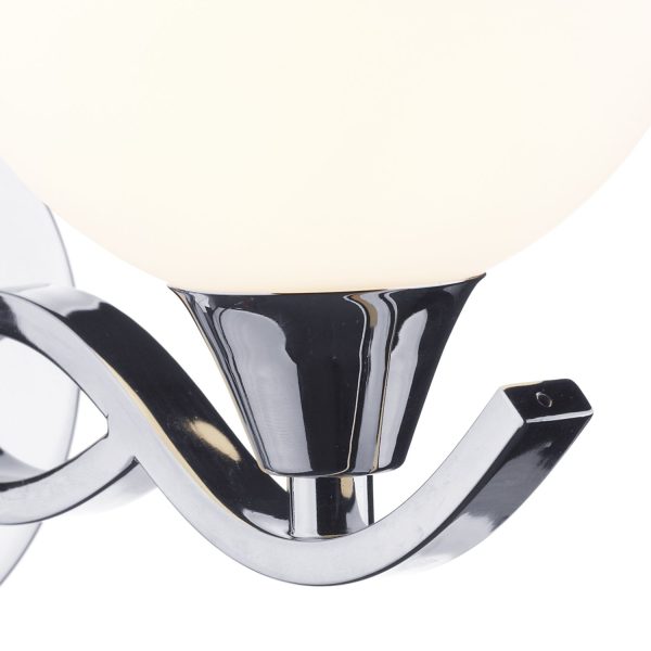 Aruba Wall Light Polished Chrome Opal Glass