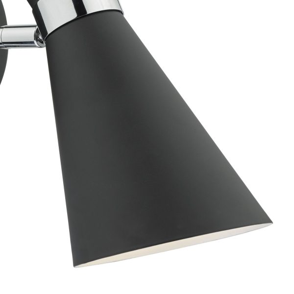 Ashworth Wall Light Matt Black & Polished Chrome