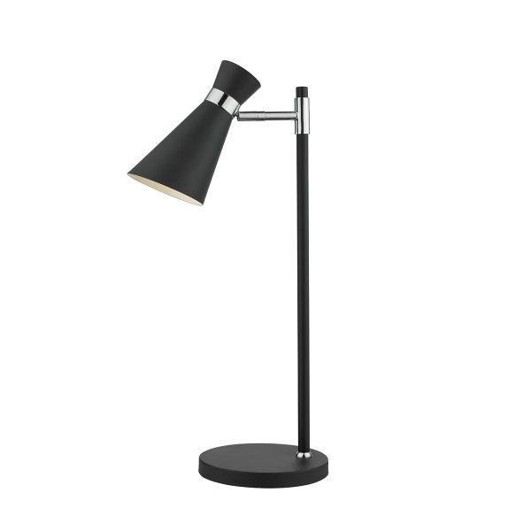 Ashworth Table Lamp Matt Black & Polished Chrome - Image 3