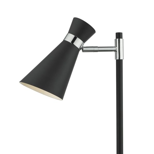 Ashworth Table Lamp Matt Black & Polished Chrome - Image 2