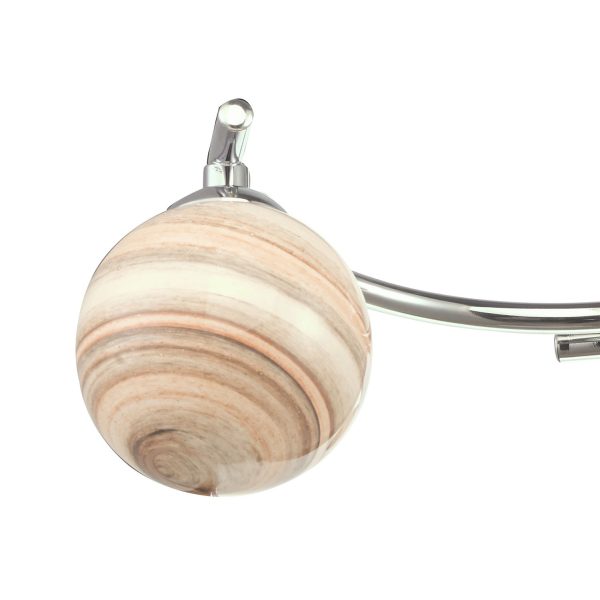 Atiya 3 Light Semi Flush Ceiling Light Polished Chrome With Planet Style Glass - Image 3