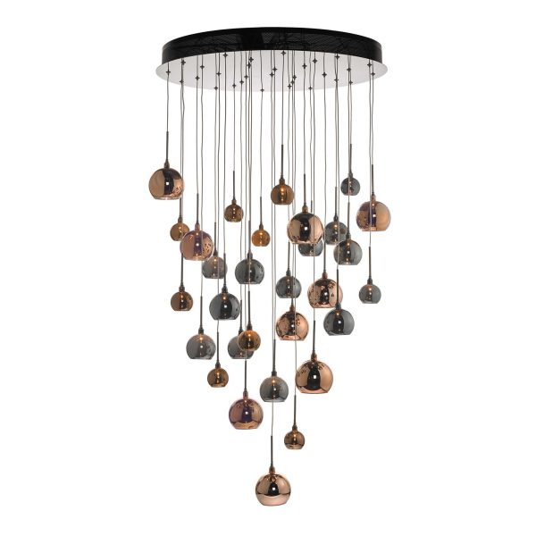 Aurelia 30 Light Cluster Pendant In Copper & Bronze 3M Drop