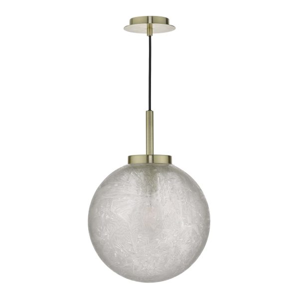 Avari 1 Light Pendant Satin Brass And Clear Frosted Glass - Image 2