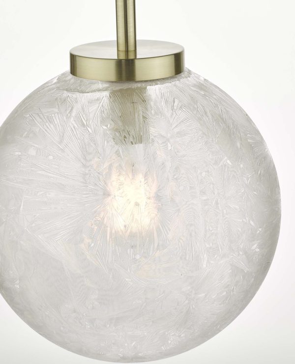 Avari 1 Light Pendant Satin Brass And Clear Frosted Glass - Image 3