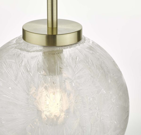 Avari 1 Light Pendant Satin Brass And Clear Frosted Glass - Image 4