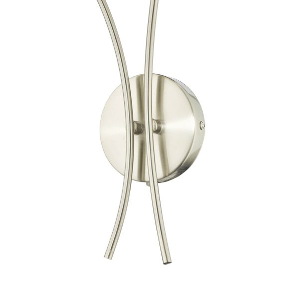 Avari 2 Light Wall Light Satin Nickel Frosted Glass - Image 7