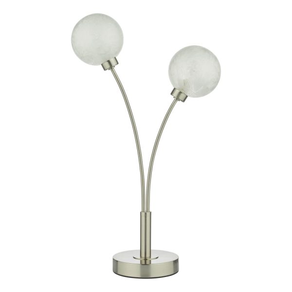 Avari 2 Light Table Lamp Satin Nickel Frosted Glass - Image 2