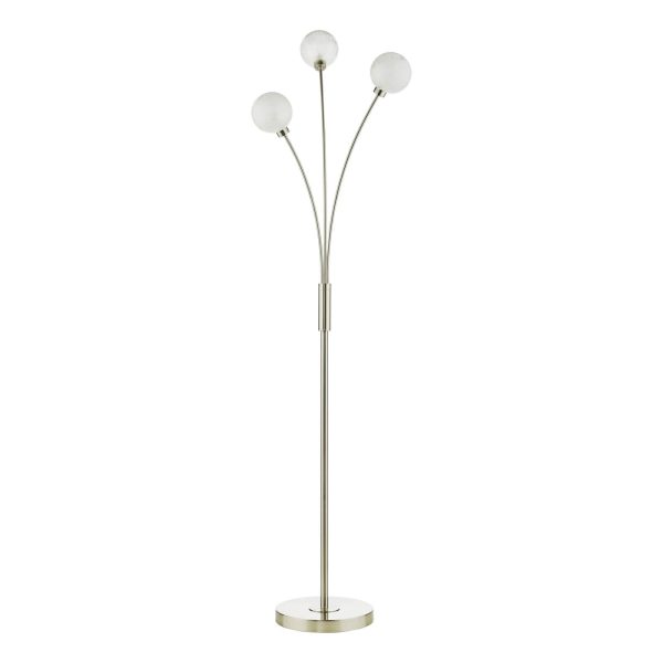 Avari 3 Light Floor Lamp Satin Nickel Frosted Glass - Image 2