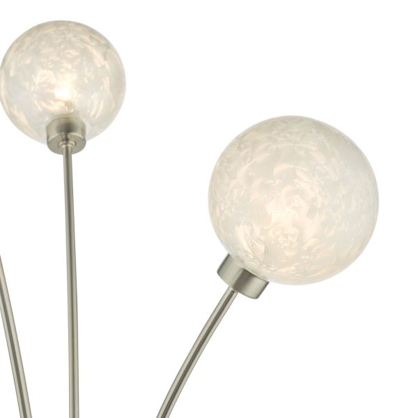 Avari 3 Light Floor Lamp Satin Nickel Frosted Glass - Image 4