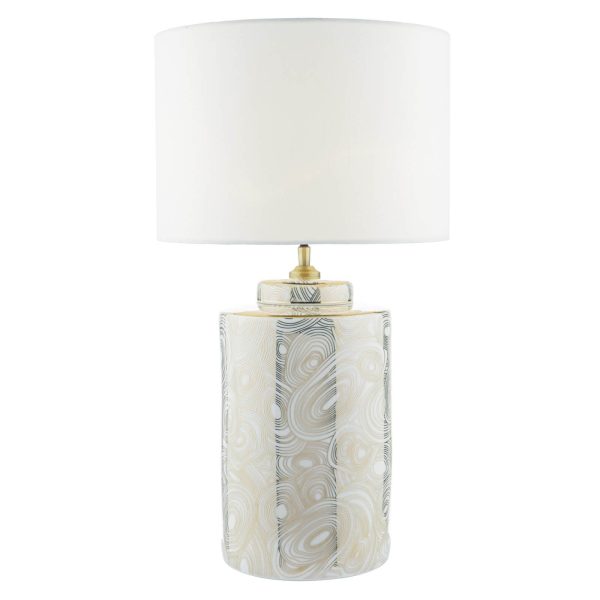 Ayesha Table Lamp White & Gold With Shade