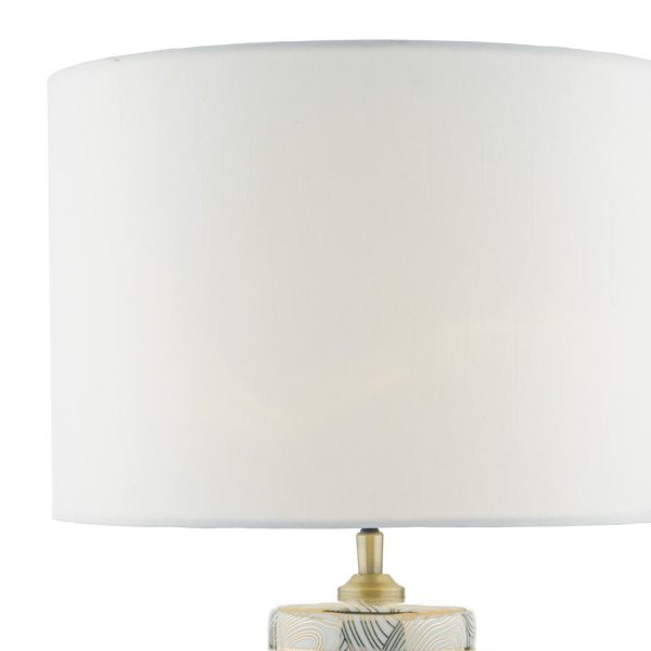 Ayesha Table Lamp White & Gold With Shade - Image 3