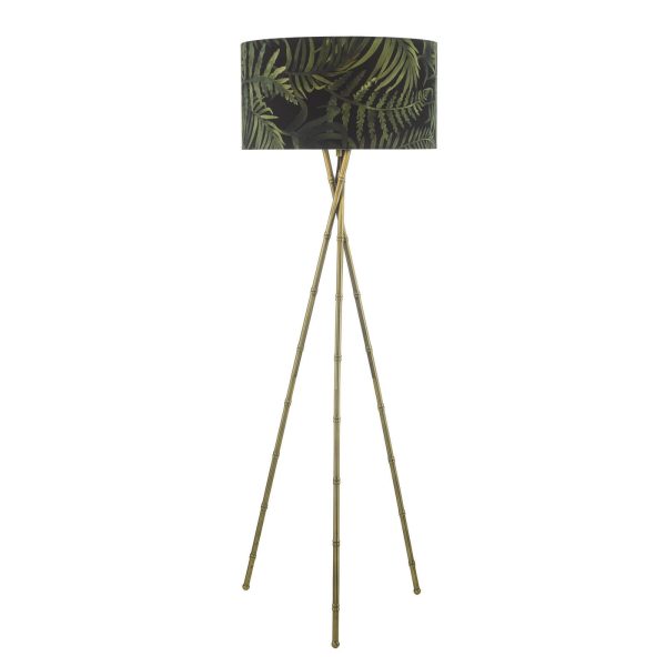 Tripod Floor Lamp Antique Brass With Shade