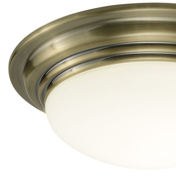 Barclay Flush Large Antique Brass IP44