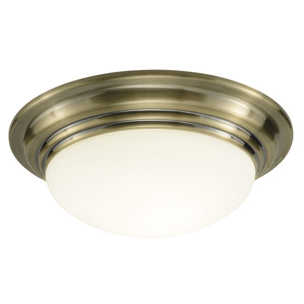 Barclay Small Flush IP44 Antique Brass - Image 2