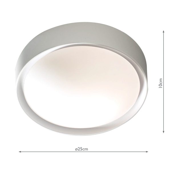 Beta 1 Light Flush Ceiling Light White IP44 - Image 4