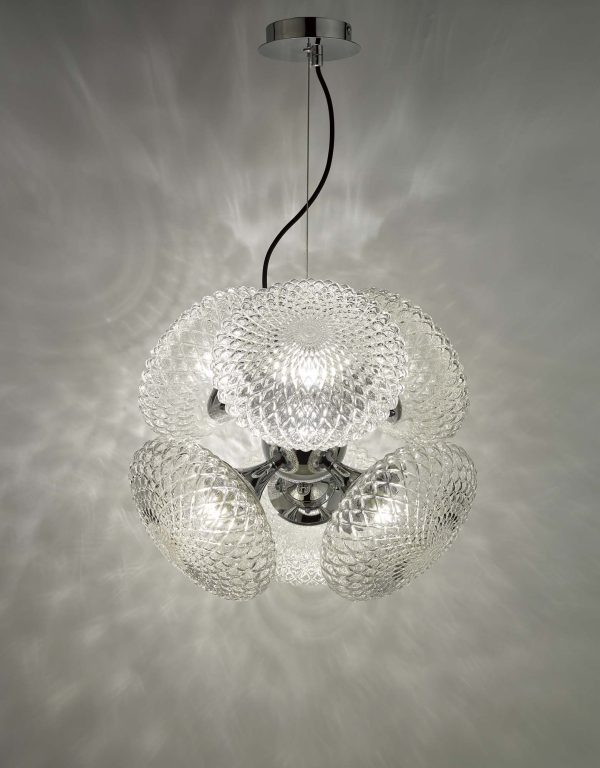 Bibiana 6 Light Pendant Polished Chrome And Clear Glass - Image 5