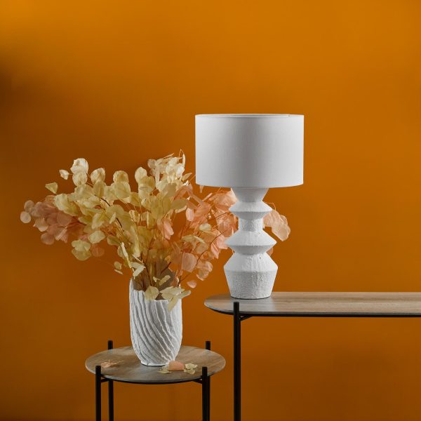 Bidelia Table Lamp Matt White With Shade - Image 7