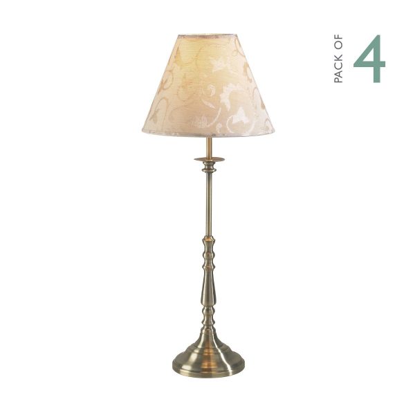 Blenheim Table Lamp Antique Brass complete with BLE833 Cream Damask Shade - Image 3