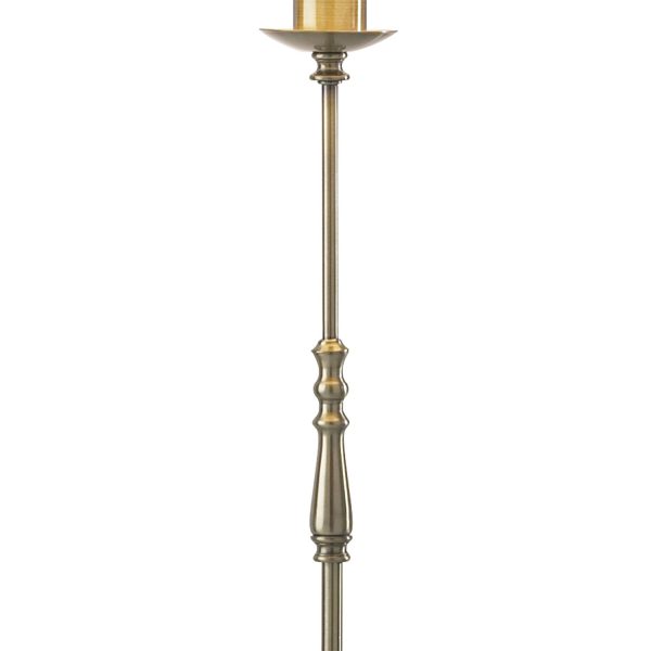 Blenheim Floor Lamp Antique Brass complete with Damask Shade - Image 2