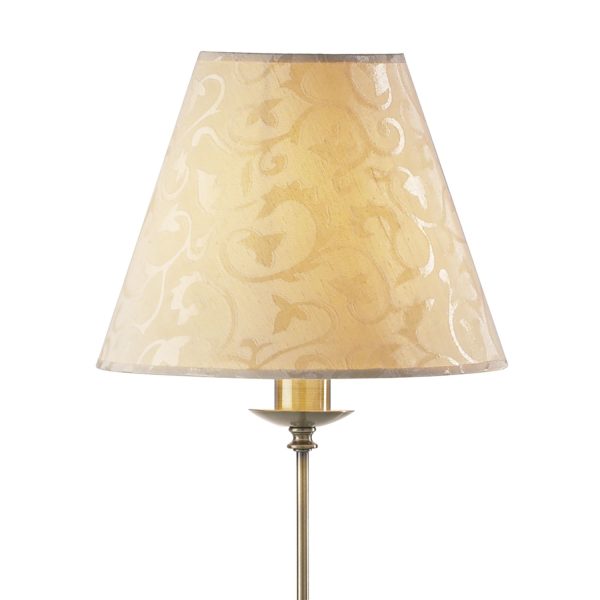 Blenheim Floor Lamp Antique Brass complete with Damask Shade