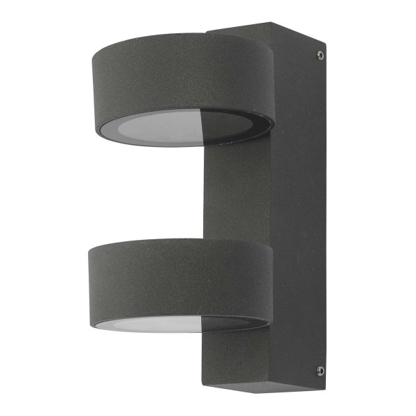 Bohdan Wall Light 2 Circle Anthracite IP65 LED - Image 2