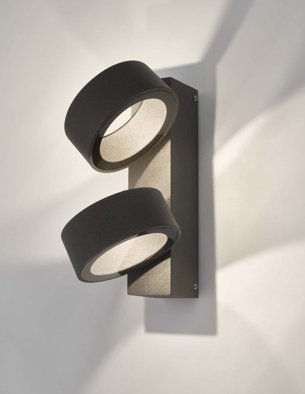 Bohdan Wall Light 2 Circle Anthracite IP65 LED - Image 4