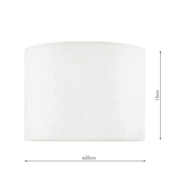 Boris White Cotton Drum Shade 20cm - Image 4