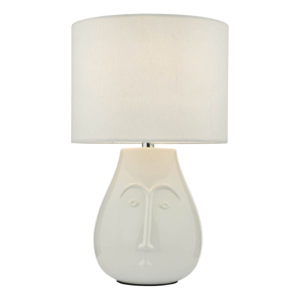 Boris Table Lamp White Ceramic With Shade