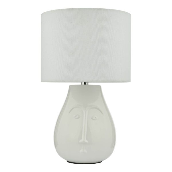 Boris Table Lamp White Ceramic With Shade - Image 2