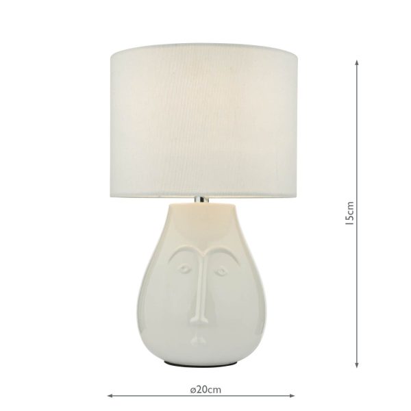 Boris Table Lamp White Ceramic With Shade - Image 5