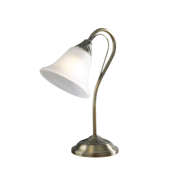 Boston Table Lamp Antique Brass Opaque Glass - Image 3